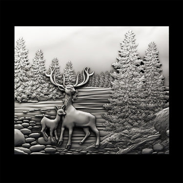 DEER IN LANDSCAPE 2 3d stl Robert